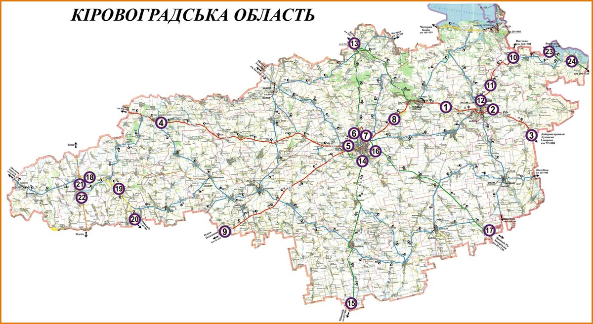 мапа Кіровоградська область