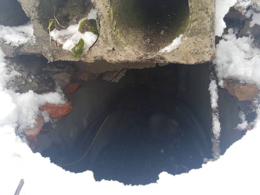 В Олександрівці рятувальники витягнули з каналізаційного колодязя собаку. ФОТО