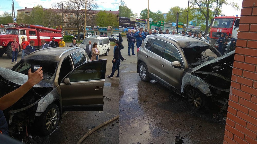 У Кропивницькому біля Дендропарку згорів Volkswagen. ФОТО