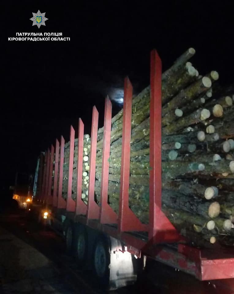 У Кропивницькому патрульні виявили вантажівку з деревиною без документів. ФОТО