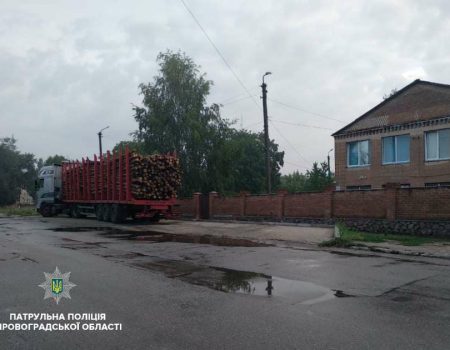 У Кропивницькому патрульні виявили вантажівку з деревиною без документів. ФОТО