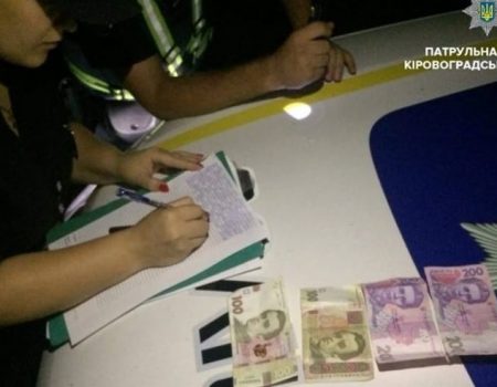 На Кіровоградщині водій, який їздив без посвідчення, намагався «відкупитися» від патрульних