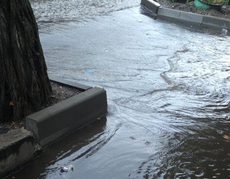 У Кропивницькому після ремонту дороги подвір’я жителів вулиці затоплює дощова вода