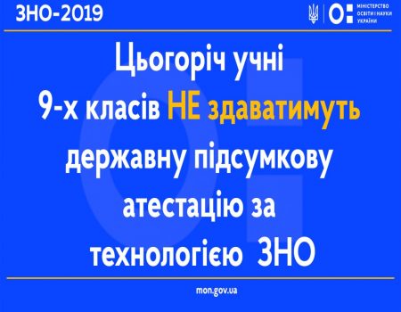 Дев’ятикласники не здаватимуть ЗНО – МОН