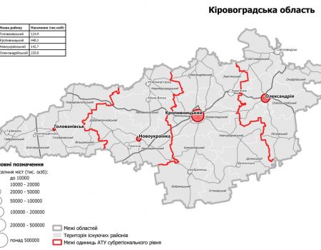 Кабмін затвердив новий поділ Кіровоградщини на райони