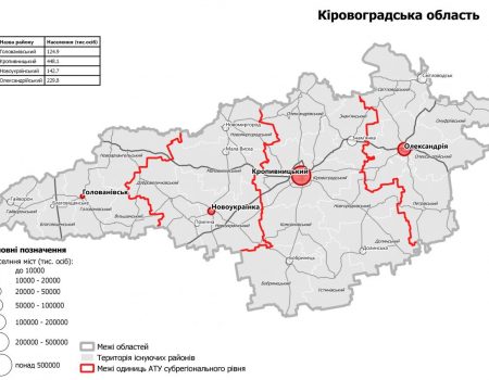 Мінрегіон оприлюднив проєкт нового поділу Кіровоградщини на райони
