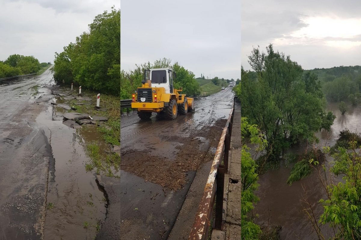 Через зливу замулило ділянку дороги Кропивницький-Платонове і знесло асфальт