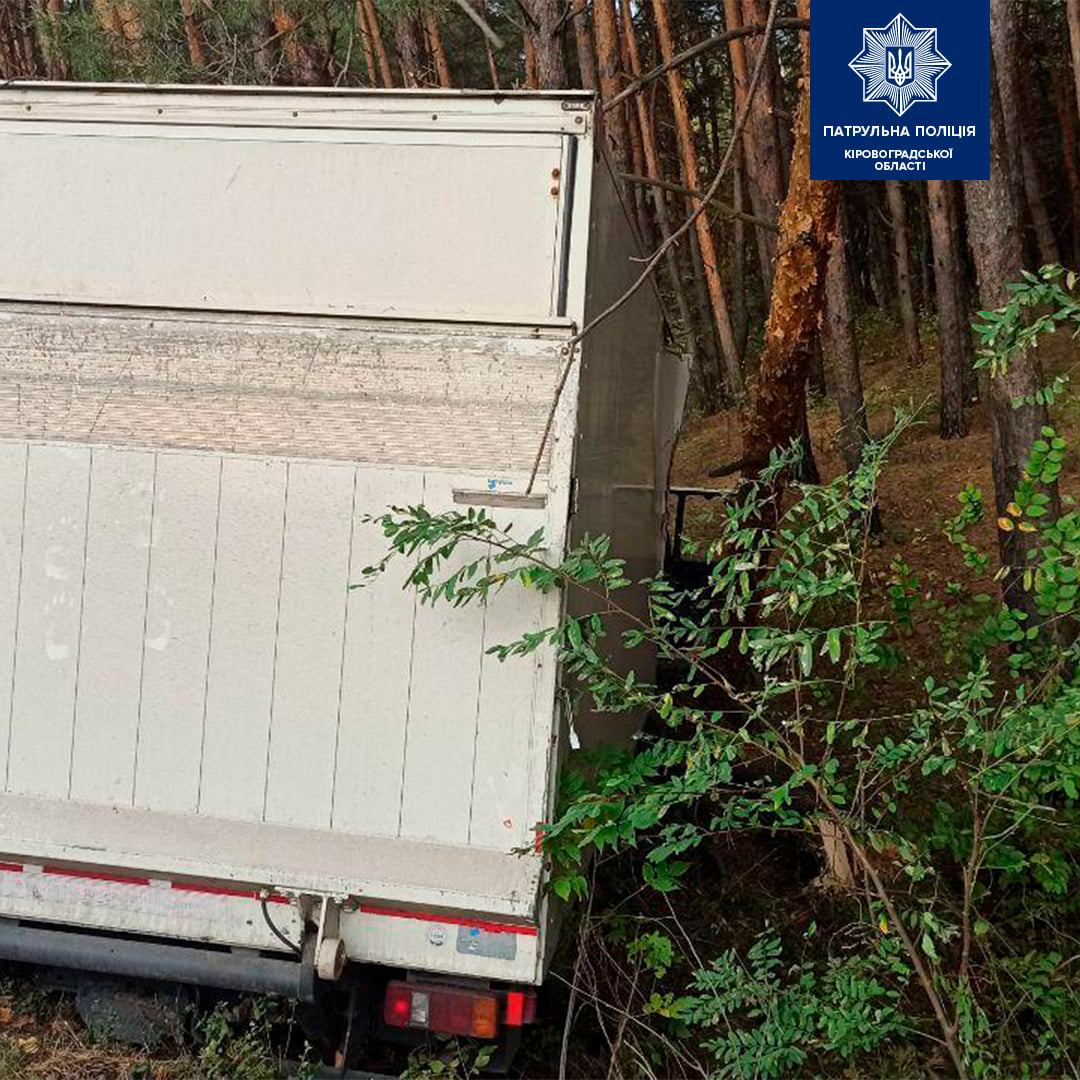 У Кропивницькому вантажівка врізалась в електроопору і дерево. ФОТО