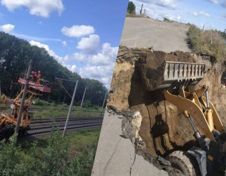 Реконструкція шляхопроводу в Знам’янці Другій: переносять лінії електропередач та розбирають насип