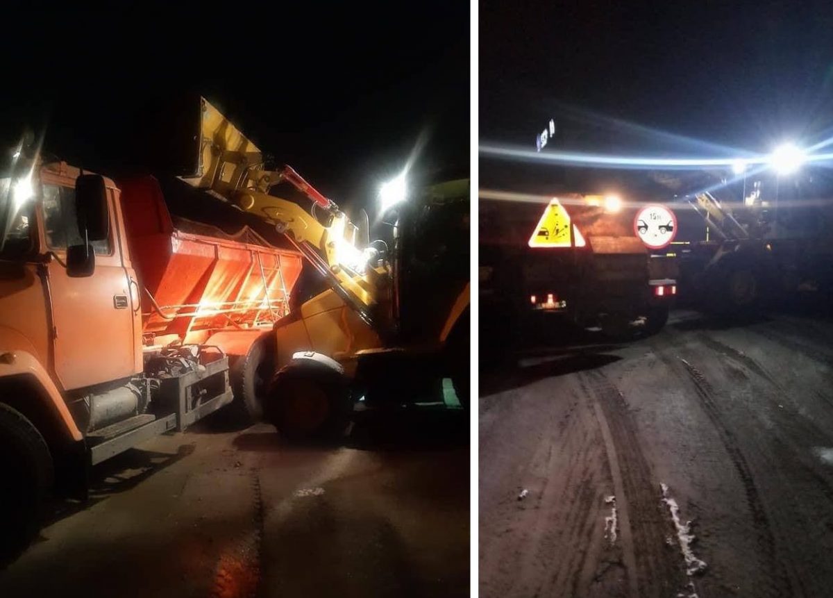 Вночі на дорогах Кіровоградщини працювала снігоприбиральна техніка. ФОТО
