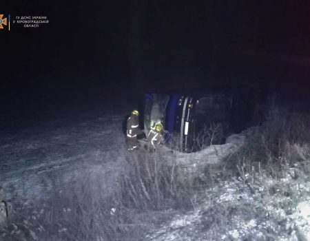 На Кіровоградщині перекинувся рейсовий автобус