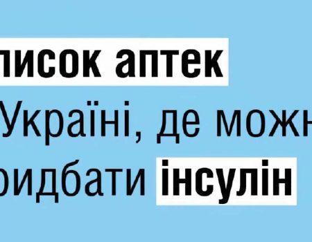 Cписок аптек, де на сьогодні є інсулін.