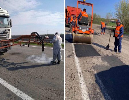 На Кіровоградщині виконують аварійний ремонт дорожнього покриття. ФОТО