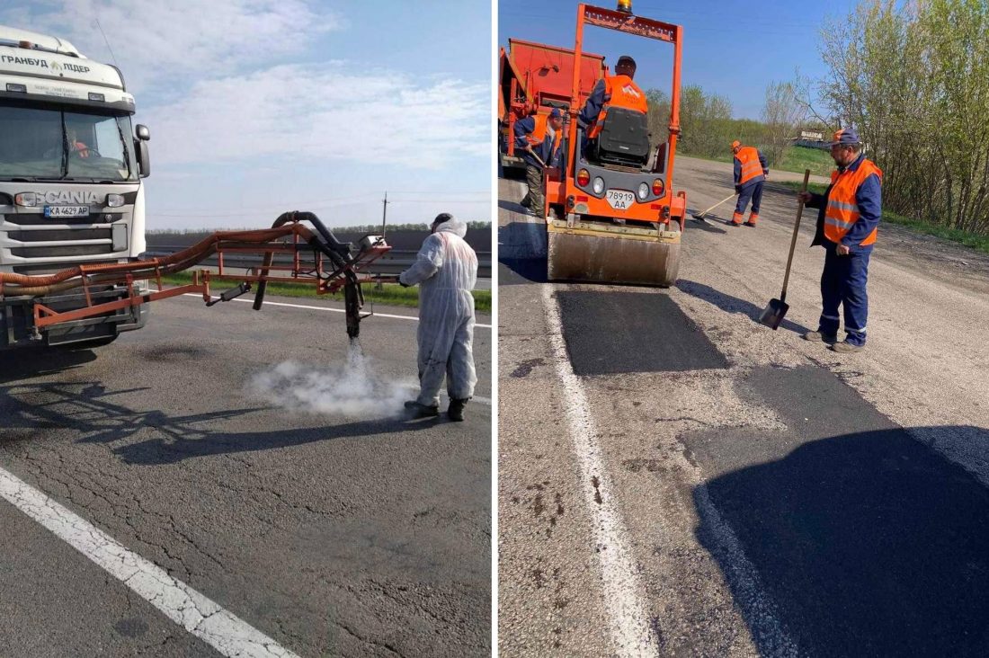 На Кіровоградщині виконують аварійний ремонт дорожнього покриття. ФОТО