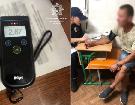 У Кропивницькому затримали водія з рівнем алкоголю в крові в 14 разів вище норми. ФОТО