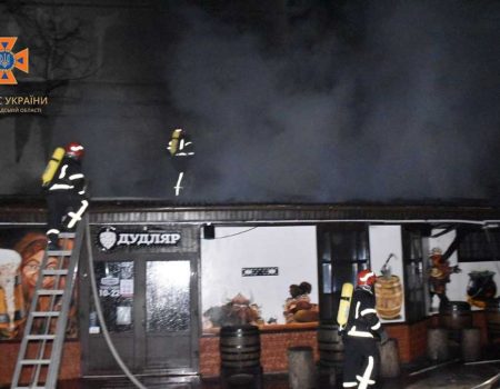 У Кропивницькому вогнеборці ліквідували пожежу у кафе «Дудляр»