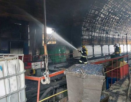 На Кіровоградщині сталася пожежа в локомотивному депо. ФОТО