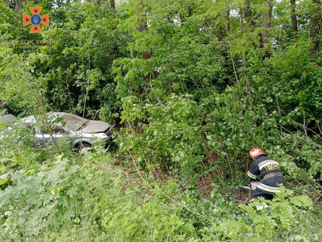На Кіровоградщині легковик злетів із траси в кювет, травмувалася жінка. ФОТО