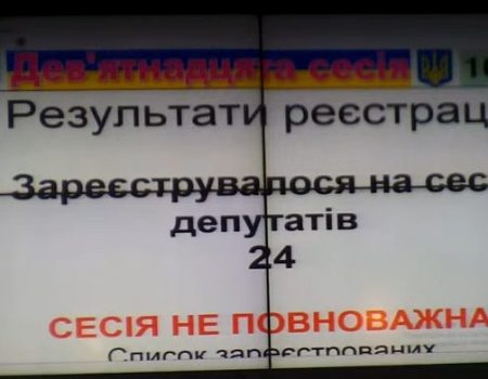 Сесія Кіровоградської обласної ради знову не відбулася через низьку явку депутатів