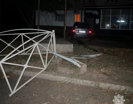 У Кропивницькому водій з ознаками наркотичного сп’яніння розтрощив паркан. ФОТО